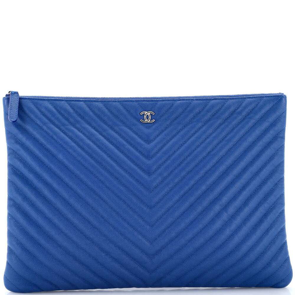 Chanel O Case Clutch Chevron Caviar #303400C12B